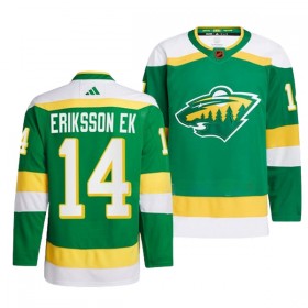Minnesota Wild tröja Joel Eriksson EK 14 Adidas 2022-23 Grön Reverse Retro 2.0 Authentic - NHL Tröjor Herr
